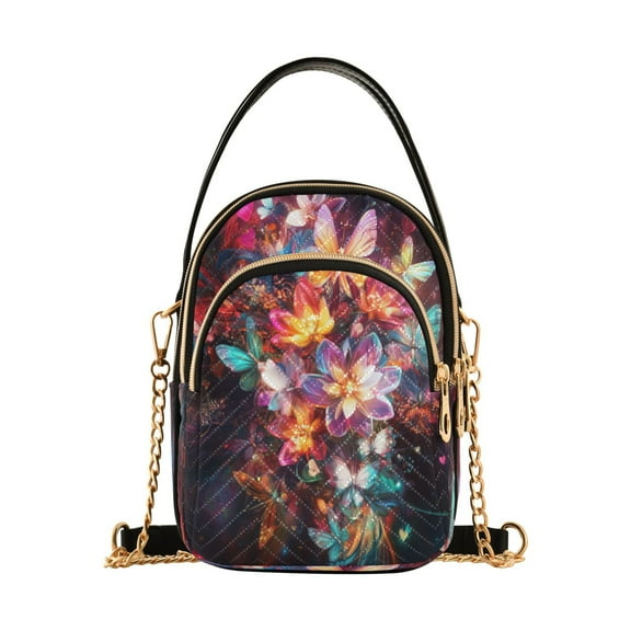 DIXRUYEE Cross Body Fashion Shoulder Waist Purse Bags Charmed Blossoms Pocket Handbags
