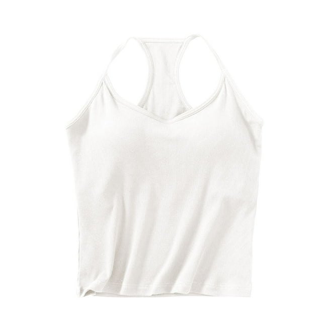 Camisole pour Femmes avec Coussin de Poitrine Intégré Sans Armature Pyjama en Polyester Doux pour Usage Quotidien, Utilisation Quatre Saisons, Lavage à la Main Uniquement
