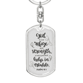 thumbnail image 5 of God Is Our Refuge Christian Stainless Steel or 18k Gold Premium Swivel Dog Tag Keychain, 5 of 10