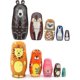 thumbnail image 5 of Matryoshka rusa de madera con dibujos animados de animales, muñecas anidadas, oso pardo, león marino, búho, conejo, mapache, juego de muñecas rusas de 5 capas, manualidades Hy, 5 of 5