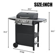 thumbnail image 4 of 3-Burner Propane Gas Grill with 26,000 BTU Total Output Stainless Steel Patio BBQ Grill with Electronic Ignition Built-in Thermometer & 2 Side Shelves for Backyard Garden Tailgating & Outdoor Cooking, 4 of 7