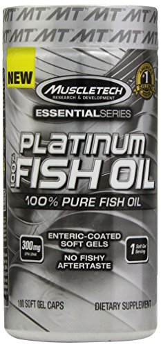 MuscleTech Platinum 100% Fish Oil, Ultra-Pure 100% Fish Oil, 100 SoftGel Caps