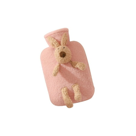 

Xinqinghao Classic Rubber Hot Or Cold Water Bottle With Cute Stuffed Animal Cover Hot Water Bag Water Injection Warm Handbag Thickened Cute Warm Up Girl Pink