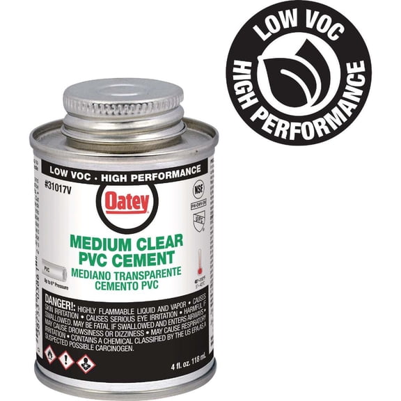 Oatey 4 Oz. Low Voc Medium Bodied Clear PVC Cement 31017V