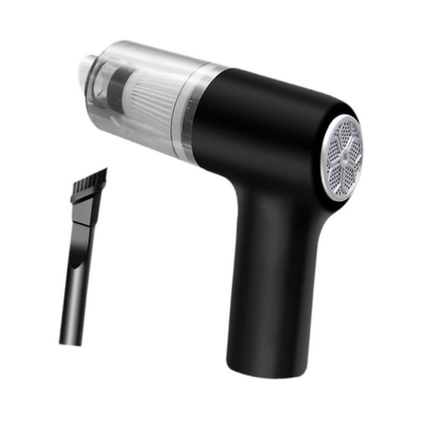 Aspiradora portátil mini para coche, inalámbrica, 120 W, 6,7 pulgadas de largo, 12 000 PA, recargable, para pelo de mascotas, polvo, cereales, arena, Negro