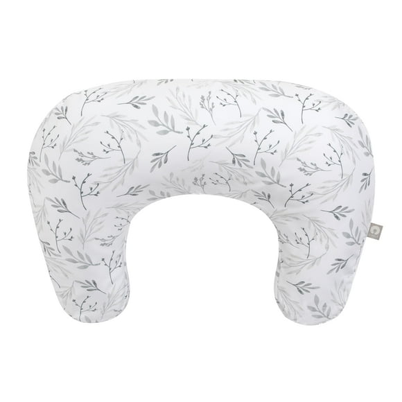 Cojín de lactancia ergonómico Boppy con biberón y lactancia gris