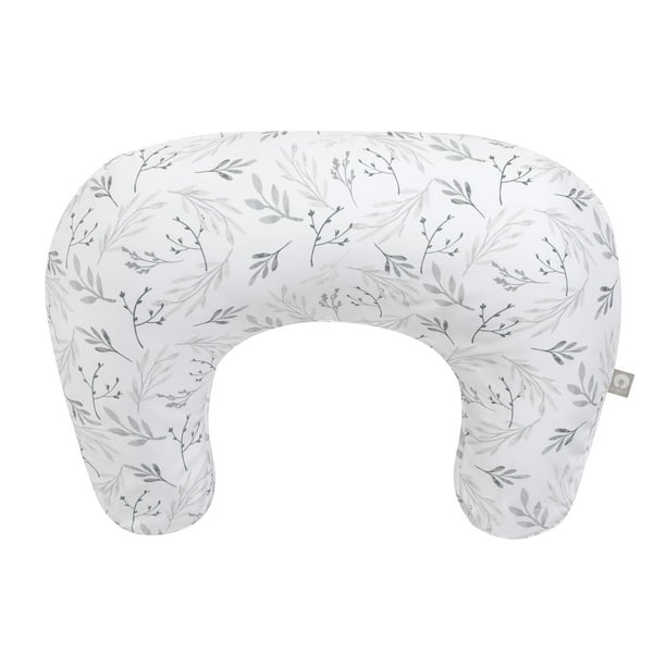 Cojín de lactancia ergonómico Boppy con biberón y lactancia gris