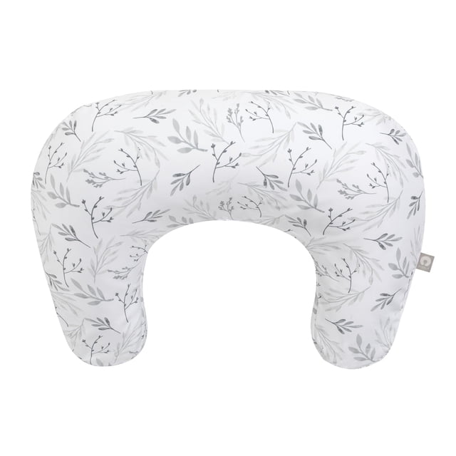 Cojín de lactancia ergonómico Boppy con biberón y lactancia gris