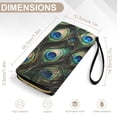 thumbnail image 6 of Womens Wallet Bifold Ladies Cluth Bag Wristlet Wrist Strap Long Purse Peacock Design, 6 of 6