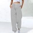 thumbnail image 4 of Baggy Sweatpants for Women Wide Leg Y2K Casual Elastic High Waisted Workout Sweat Pants with Pockets Fall Outfits, 4 of 4