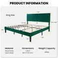 thumbnail image 3 of SHA CERLIN Green King Upholstered Bed Frame with Adjustable Diamond Button Tufted Headboard, Adult, 3 of 8