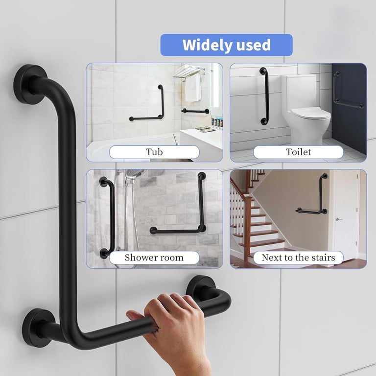 wall-mounted grab bars for bathroom installation near toilet and shower