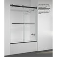 thumbnail image 4 of Vinnova Spezia 60" W x 58" H Double Sliding Frameless Glass Tub Door in Matte Black, 4 of 11