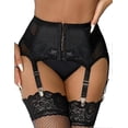 thumbnail image 2 of Women's Garter Belt Plus Size Lace Garter And 6 Metal Clips Adjustable Underwear Garter Suspenders Underwear Waist Garter Garter Set, 2 of 5