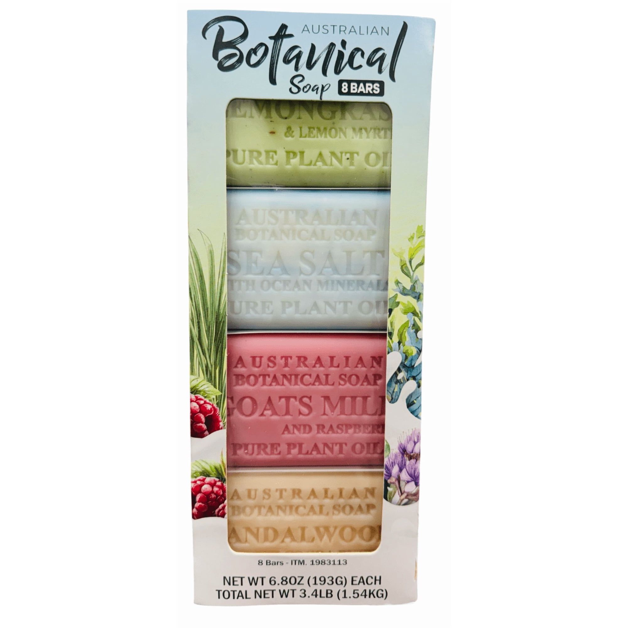 Australian Botanical Soap 8 Bars Variety Pack(6.8 oz Each)