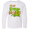 thumbnail image 3 of Inktastic It's My 5th Birthday with Cute Green Alligator Long Sleeve Youth T-Shirt, 3 of 5