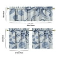 thumbnail image 6 of Kitchen Curtains 24 Inch Short - 3 Panel Set, Seashell Starfish Nautical Print, Rod Pocket Window Curtain for Tropical Beach Farmhouse, Sea Coral Cute Design, Easy Wash, 6 of 6