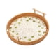 thumbnail image 4 of Bandeja tejida decorativa para almacenamiento, redonda, moderna y elegante, para picnic, pasteles y aperitivos. Grande Verde Blanco, 4 of 9