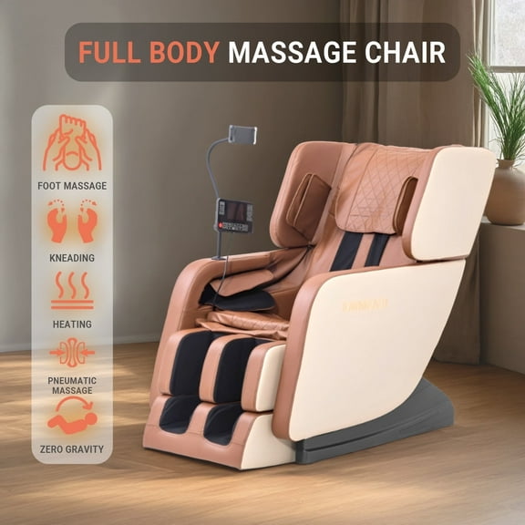 IOWNREALU Full Body Zero Gravity Massage Chair, 12 Rollers Massage, Waist Heating, Lcd Touch Screen, 5.1-5.9 Ft, Male/Female Gift