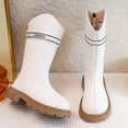 thumbnail image 4 of NAISIBABY Girls Knee High Boots, Lug Sole Wide Calf Back Zipper Fall Winter Fashion Princess Boots Beige 1.5(Big Kids), 4 of 6