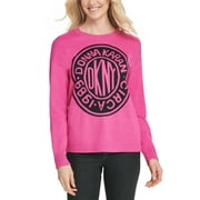 DKNY Women's Graphic Logo Sweatshirt White Size X-Small