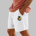 thumbnail image 2 of Pantalones Cortos para Hombre Cintura Elástica con Bolsillos Color Sólido Casual Cordón Suelto Pantalones Cortos de Ejercicio, 2 of 4