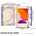 thumbnail image 5 of Dteck Case for iPad 9th Generation 10.2-inch,iPad 8th/7th Gen 10.2" Shockproof Rubber Armor 3-Layer Protection Case Hybrid Kickstand Cover with Adjustable Shoulder/Hand Strap,Pink/Colorful, 5 of 7