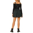 thumbnail image 3 of INSPIRE CHIC Women's Tartan Plaid High Waisted A-Line Flare Gothic Mini Pleated Skirt XS Green, 3 of 7
