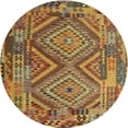 thumbnail image 1 of Ahgly Company Machine Washable Indoor Round Contemporary Gold Area Rugs, 7' Round, 1 of 7