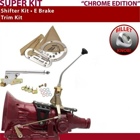 American Shifter 4L60E Shifter Kit Chrome 10 in. E Brake Trim Kit for EF364