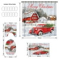 thumbnail image 2 of Christmas Red Vintage Truck Shower Curtain Set, Red Car Christmas Farm Free Life Shower Curtain for Bathroom, Merry Christmas Fabric Shower Curtain with Hooks 72 x 72 Inch (Car), 2 of 7