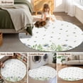 thumbnail image 5 of Round Rug 4Ft Washable Non-Slip, Spring Botanical Circle Area Rugs for Living Room Bedroom, Farmhouse Pastoral Daisy Leaves Indoor Floor Mats Carpet Runner for Home Decor Aesthetic, 5 of 8