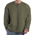 thumbnail image 1 of GigrtiJin Shirt for Men Long Sleeve Solid Color Pullover Top Quarter Button down Fall Top Lightweight Round Neck Blouse, 1 of 1