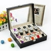 Black Leather Watch Collection Box High-grade Watch Display Box, 10 Grids