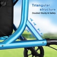 thumbnail image 4 of WALK MATE Déambulateur à Roulettes Vertical avec Siège, Dossier Rembourré, Frein à Hauteur Réglable, Aide à la Marche Pliable, Bleu, 4 of 9
