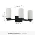 thumbnail image 6 of Desta 22" Black 3-Light Dimmable Vanity Light with Curved Bar Design and Frosted Glass, 6 of 11