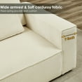 thumbnail image 5 of Homfa 105.5" Modern Corduroy Sofa,4 Seater Sofa with Extra Deep Seats,Upholstered Sleeper Couch for Living Room,lounge,Office,White, 5 of 12