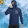 thumbnail image 2 of FAVIPT Men's Sun Shirts UV Protection Long Sleeve Printing Hooded Shirts Lightweight Rash Guard Shirts Outdoor Hiking Fishing Jackets with Mask Dark Blue,XL, 2 of 7