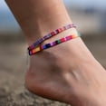 thumbnail image 6 of Cherryhome 1 Pair Ankle Bracelet Handmade Braided Colorful Adjustable Women Bohemia Beach Foot Chain Anklet Fashion Jewelry, 6 of 7