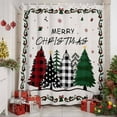 thumbnail image 6 of Merry Christmas Shower Curtain, 48" x 72", Green Black Xmas Tree Floral Border Waterproof Bathroom Curtain Washable Shower Curtain Set with 12 Hooks, 6 of 6