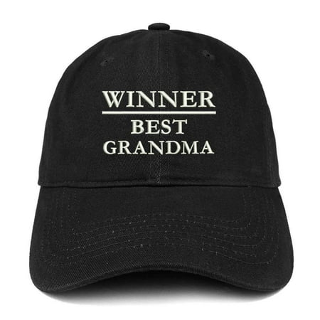 Trendy Apparel Shop Winner Best Grandma Embroidered Low Profile Soft Cotton Baseball Cap -