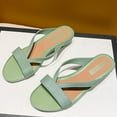 thumbnail image 2 of Agkizg Summer Wedge Sandals for Women Open Toe Thick Soles Slide Sandals Casual Slippers Beach Sandals Comfortable Shoes Green, Size 7.5, 2 of 5