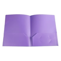 Plastic Folders with 2 Pockets, Durable File Folder with with Business Card Slot, Fit Letter Size Paper, Heavy Duty Pocket Folders for School Office, Assorted Colors, 1 Pack-Purple-11.4” x9.25”