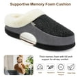 thumbnail image 4 of HOMEHOT Men's Slippers Fuzzy Warm Memory Foam Slippers for Men Slip on Clog Plush Fleece House Shoes Indoor Outdoor Anti slip Sole Grey 12, 4 of 6