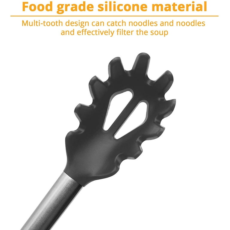 Silicone Pasta Fork, Food Grade Pasta Spoon With Stainless Steel