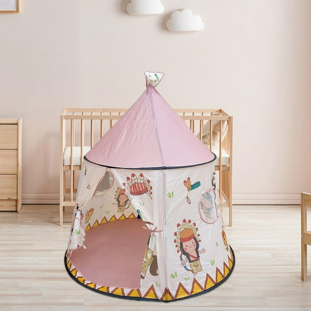 Cabane Chambre Enfant Tente Enfant Interieur SUNNY - Tente Tipi Alba Pour Enfant (120x120x160cm) - Avec Tapis - Décoration Chambre Ou Jardin Tapis Jeu Enfant Tipi Enfant Exterieur