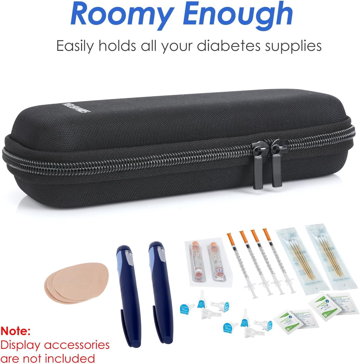 YOUSHARES Insulin Cooler Travel Case, GLP-1 Medicine Cooling Bag for Zepbound Pen, Refrigerated Diabetes Supplies Organizer with 2 TSA Approved Ice Pack(Black)