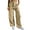 Khaki, variant on Sexy Dance Women Cargo Pants Wide Leg Military Trousers High Waist Combat Pant Baggy Bottoms Solid Color Green M