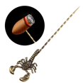 thumbnail image 4 of Aguja de paso de cigarro de latón retro portátil de cobre escorpid grabado dragado perforado espiral de aguja de ventilación herramienta de cigarros Feliz Sencillez, 4 of 5