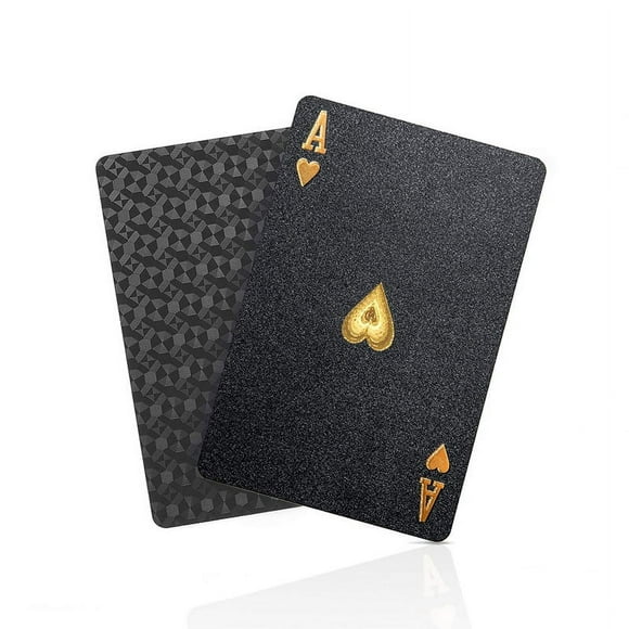 Waterproof Playing Cards, Plastic Playing Cards, Deck of Cards, Gift Poker Cards (Black Cards)